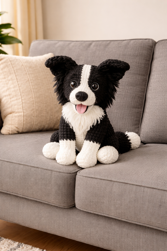 Border Collie Crochet Pattern PDF, Realistic Dog Amigurumi Pattern