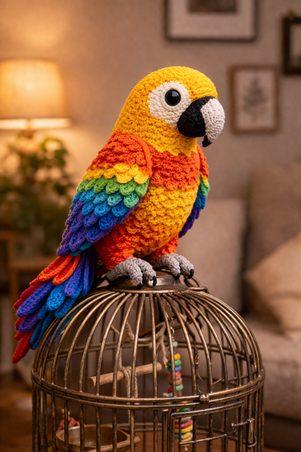Crochet Parrot Pattern PDF, Rainbow Macaw Amigurumi Bird Pattern