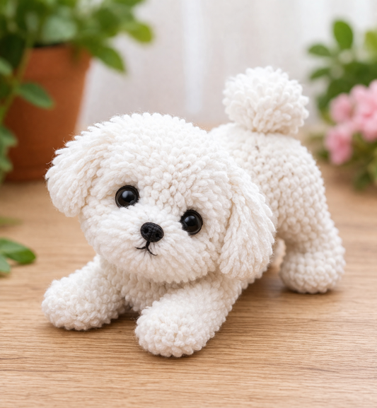 Bichon Frise Crochet Pattern PDF, Fluffy Puppy Amigurumi Pattern