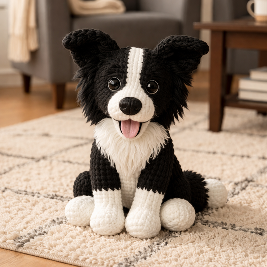 Border Collie Crochet Pattern PDF, Realistic Dog Amigurumi Pattern