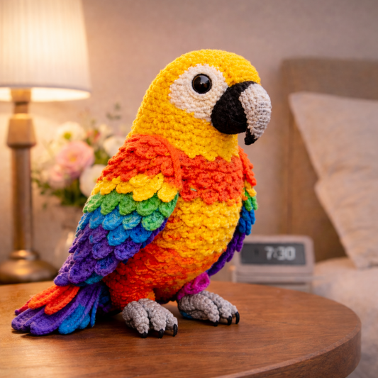Crochet Parrot Pattern PDF, Rainbow Macaw Amigurumi Bird Pattern